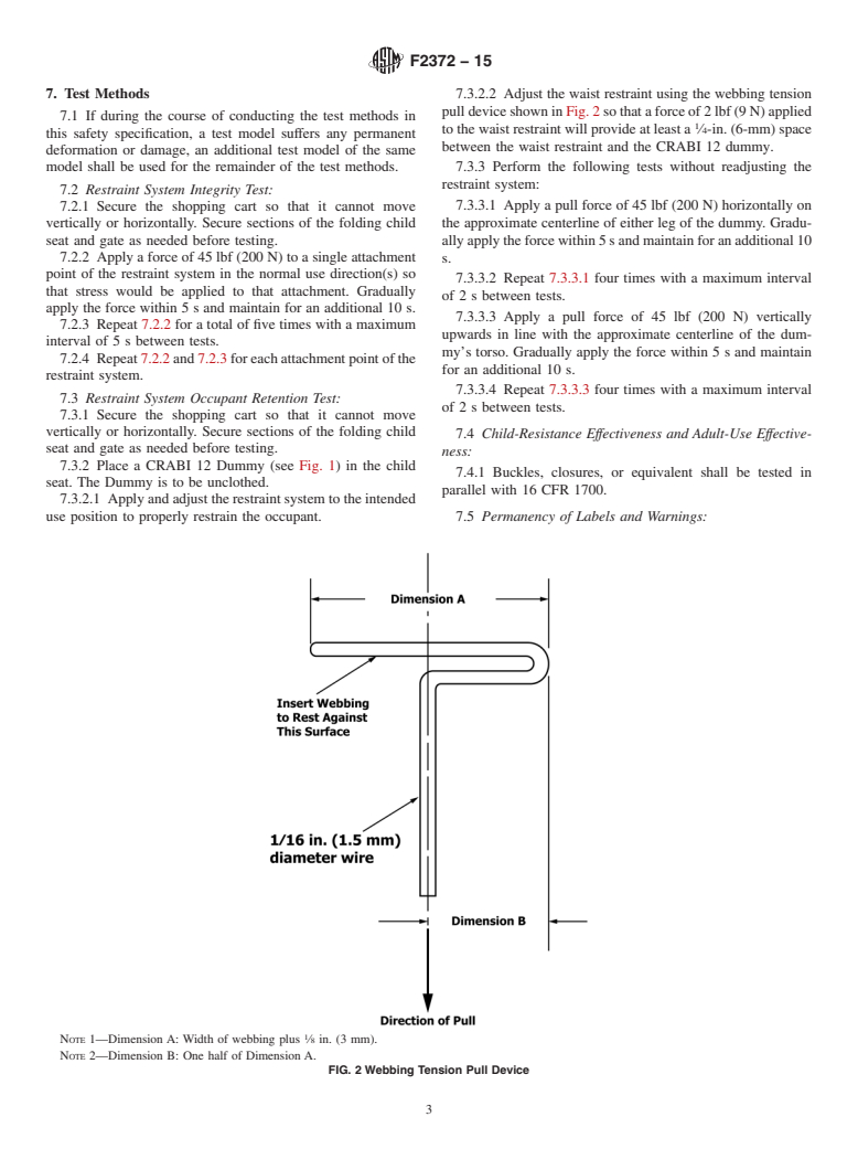 ASTM F2372-15 - Standard Consumer Safety Performance Specification for Shopping Carts