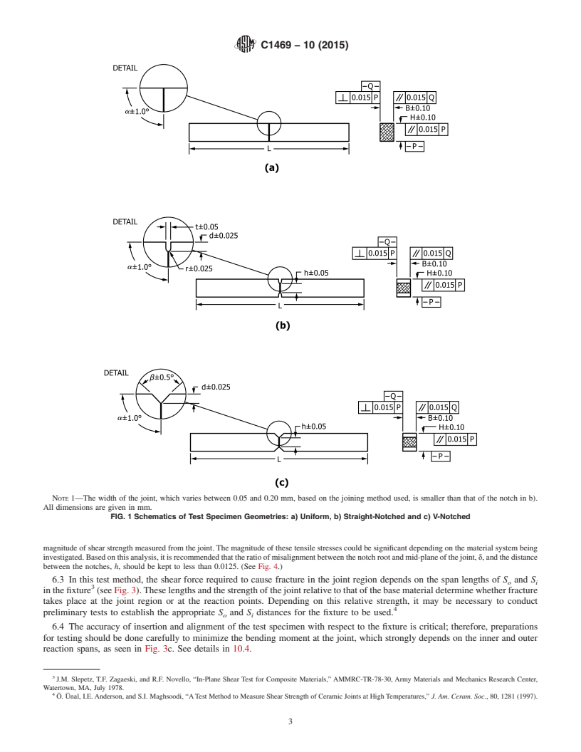 REDLINE ASTM C1469-10(2015) - Standard Test Method for Shear Strength of Joints of Advanced Ceramics at Ambient Temperature