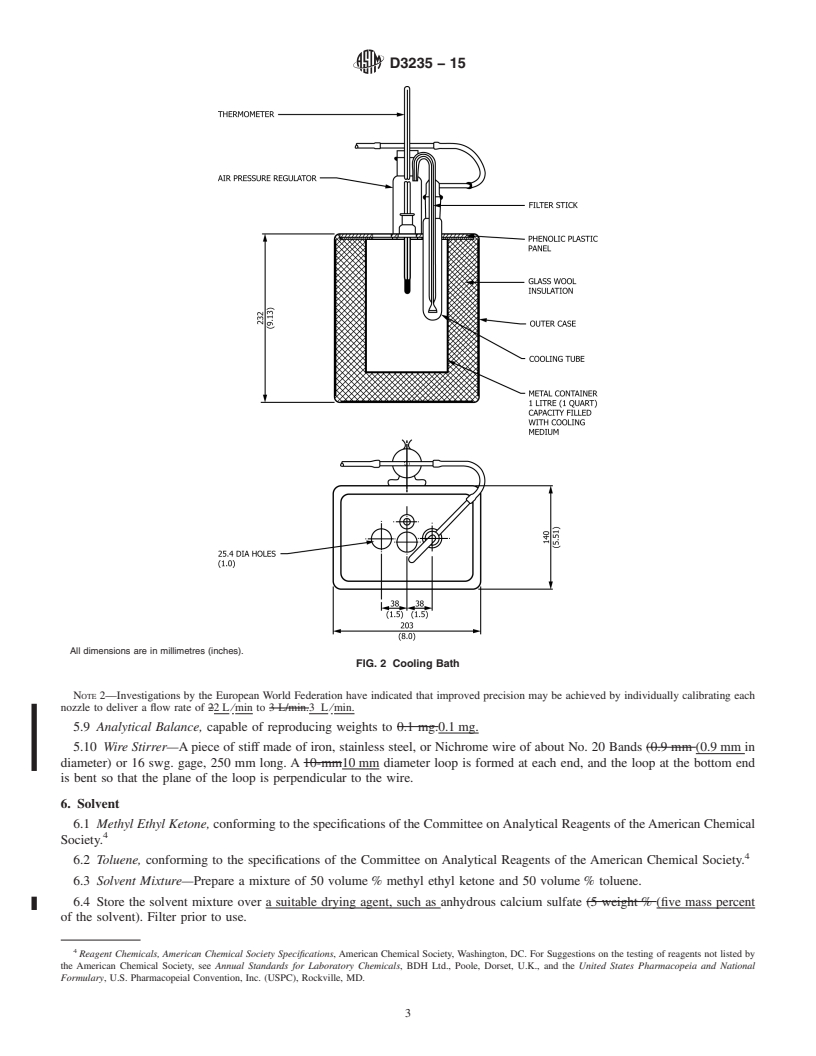 REDLINE ASTM D3235-15 - Standard Test Method for  Solvent Extractables in Petroleum Waxes