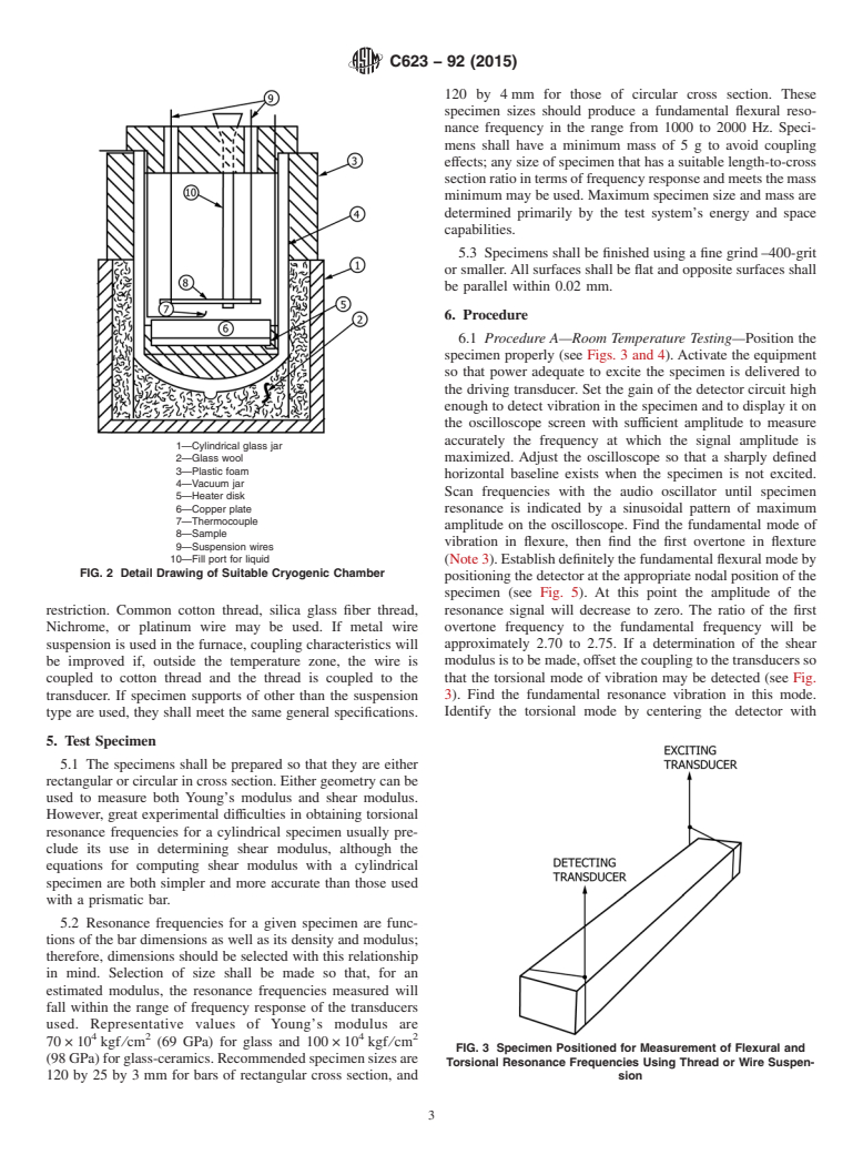 ASTM C623-92(2015) - Standard Test Method for  Young's Modulus, Shear Modulus, and Poisson's Ratio for Glass   and Glass-Ceramics by Resonance