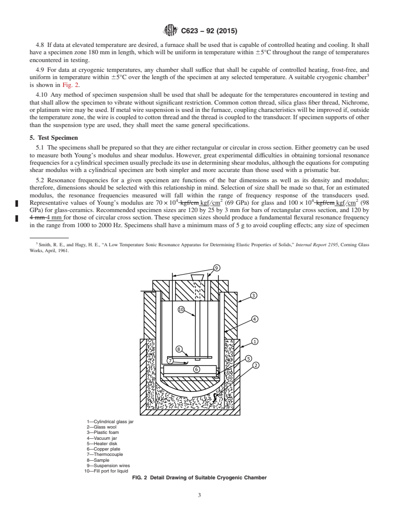 REDLINE ASTM C623-92(2015) - Standard Test Method for  Young's Modulus, Shear Modulus, and Poisson's Ratio for Glass   and Glass-Ceramics by Resonance