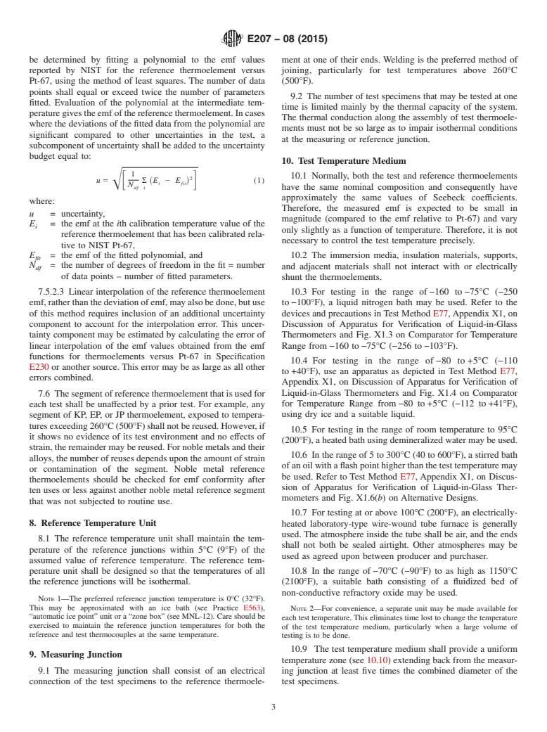 ASTM E207-08(2015) - Standard Test Method for  Thermal EMF Test of Single Thermoelement Materials by Comparison   with a Reference Thermoelement of Similar EMF-Temperature Properties