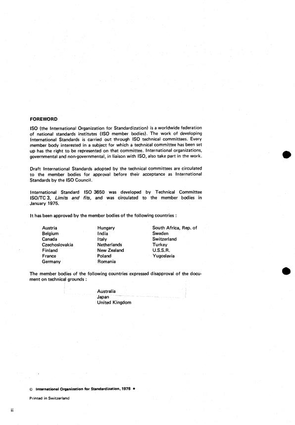 ISO 3650:1978 ISO 3650:1978 - Gauge blocks - Page 2 preview
