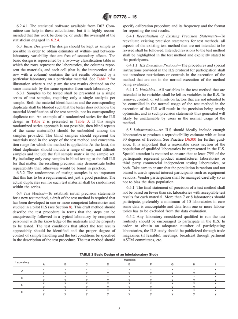 ASTM D7778-15 - Standard Guide for Conducting an Interlaboratory Study to Determine the Precision  of a Test Method