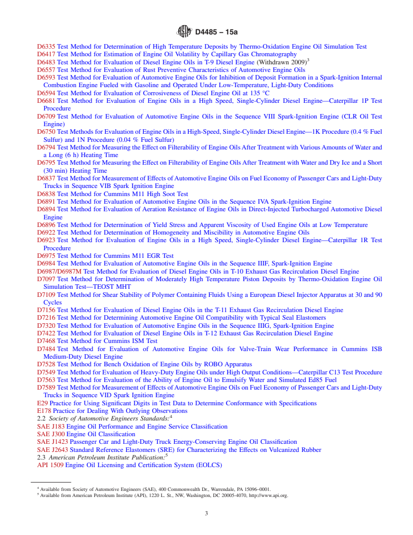 REDLINE ASTM D4485-15a - Standard Specification for  Performance of Active API Service Category Engine Oils