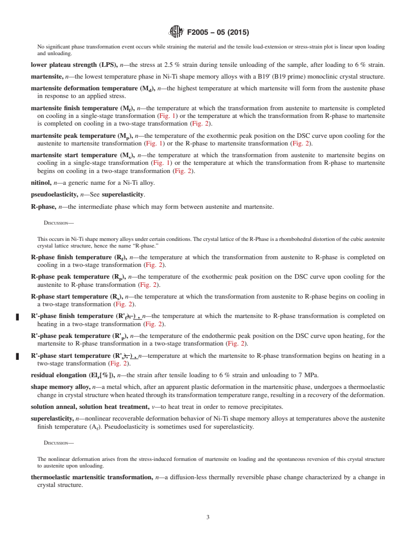 REDLINE ASTM F2005-05(2015) - Standard Terminology for Nickel-Titanium Shape Memory Alloys