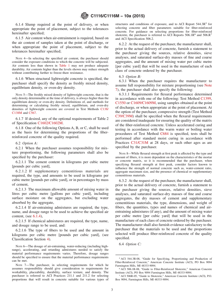 ASTM C1116/C1116M-10a(2015) - Standard Specification for  Fiber-Reinforced Concrete