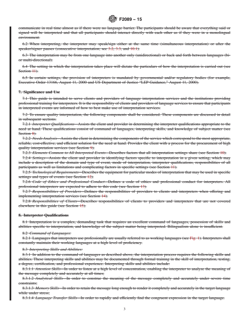 REDLINE ASTM F2089-15 - Standard Practice for Language Interpreting