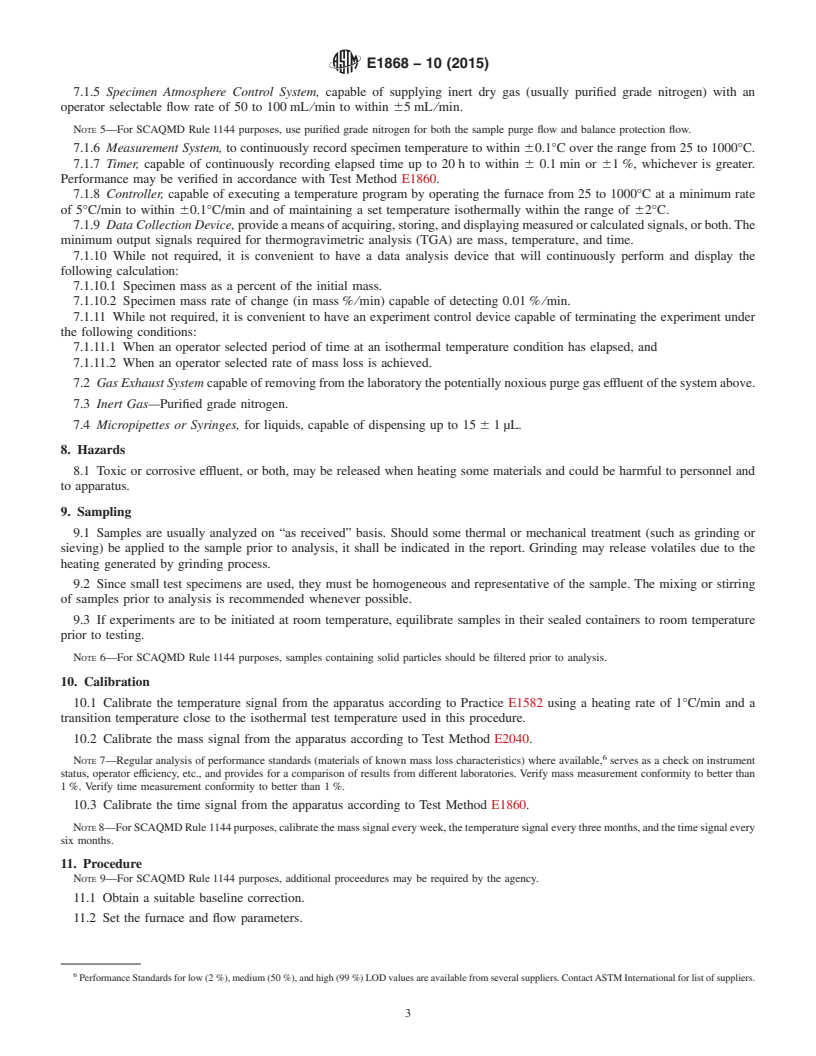 REDLINE ASTM E1868-10(2015) - Standard Test Methods for  Loss-On-Drying by Thermogravimetry