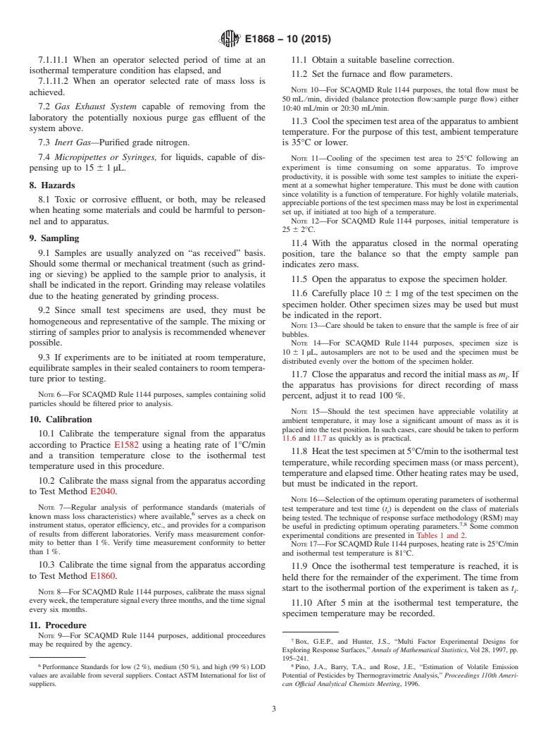 ASTM E1868-10(2015) - Standard Test Methods for  Loss-On-Drying by Thermogravimetry