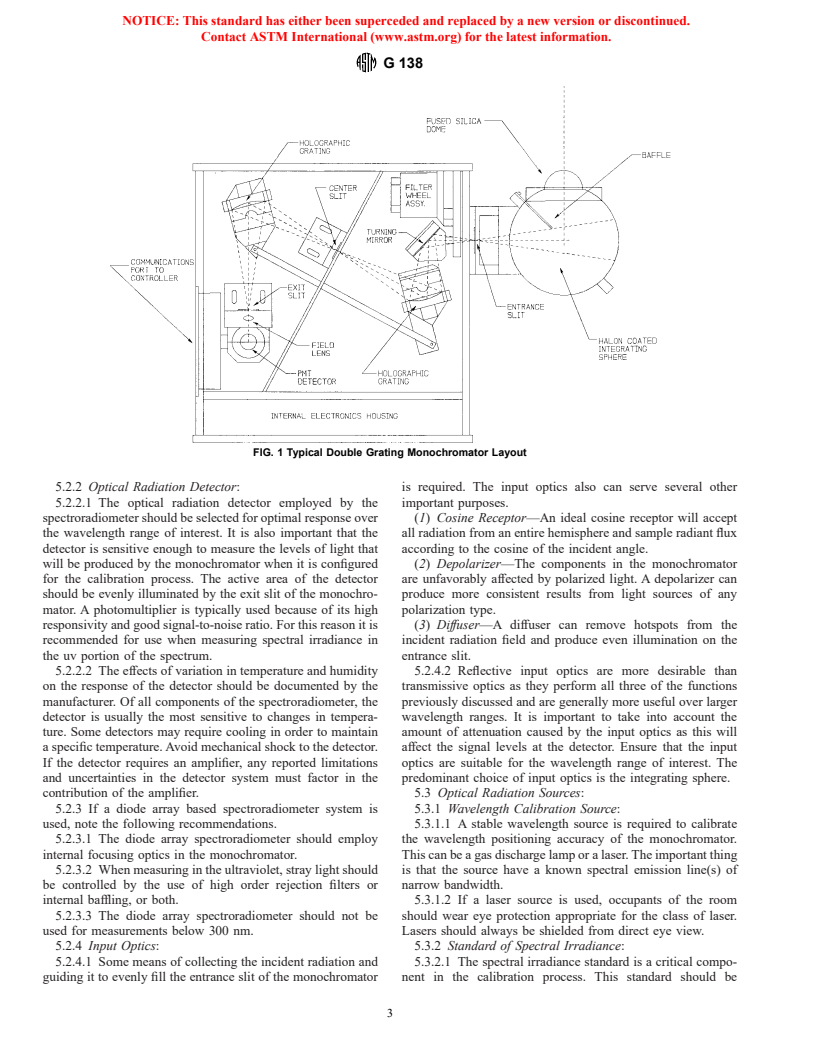 ASTM G138-96 - Standard Test Method for Calibration of a Spectroradiometer Using a Standard Source of Irradiance