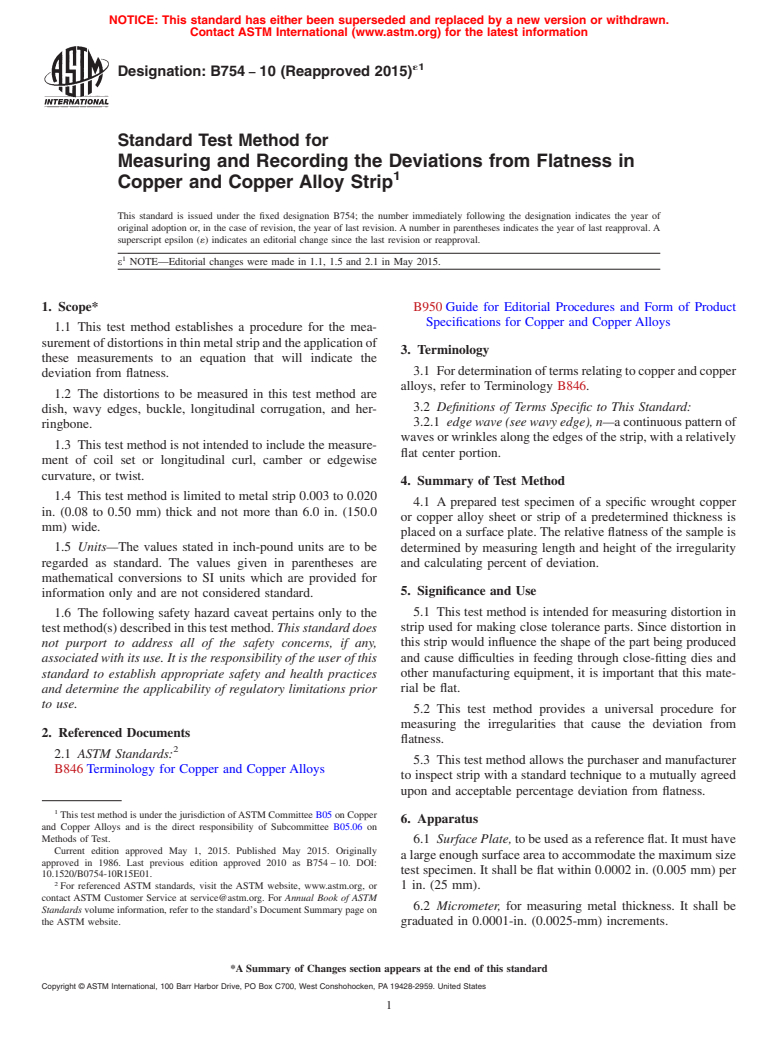 ASTM B754-10(2015)e1 - Standard Test Method for Measuring and Recording ...