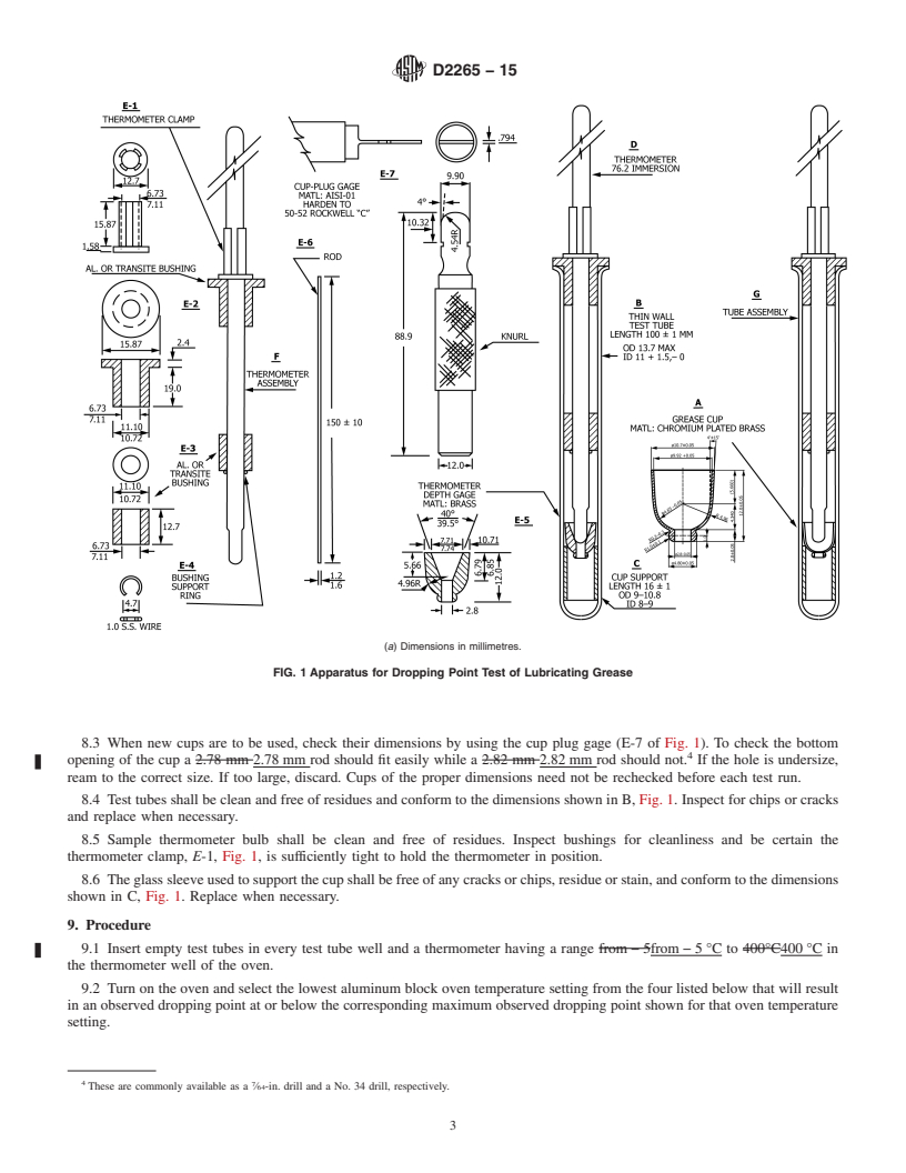 REDLINE ASTM D2265-15 - Standard Test Method for  Dropping Point of Lubricating Grease Over Wide Temperature   Range