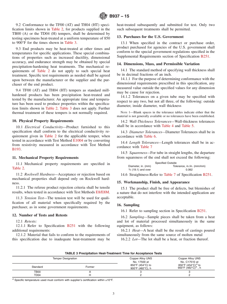 ASTM B937-15 - Standard Specification for Copper-Beryllium Seamless Tube (UNS Nos. C17500 and C17510)