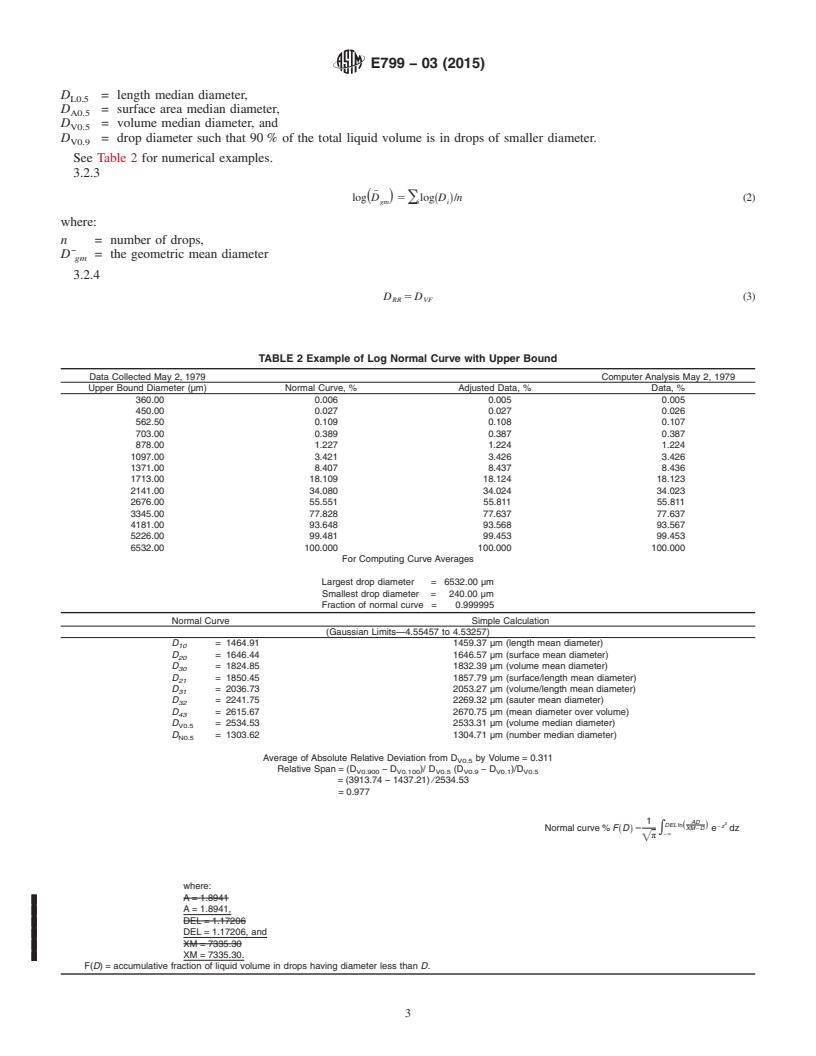 REDLINE ASTM E799-03(2015) - Standard Practice for Determining  Data Criteria and Processing for Liquid Drop Size Analysis