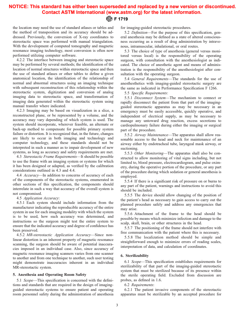 ASTM F1719-96 - Standard Specification for Image-Interactive Stereotactic and Localization Systems