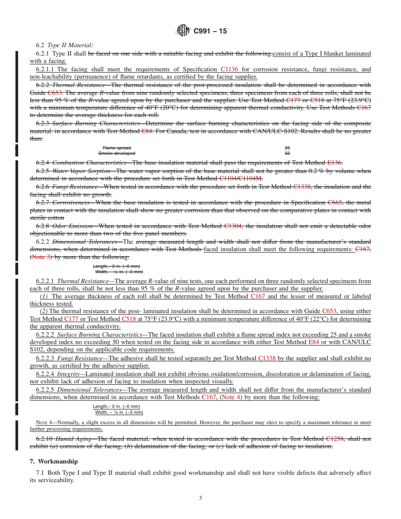 REDLINE ASTM C991-15 - Standard Specification for  Flexible Fibrous Glass Insulation for Metal Buildings