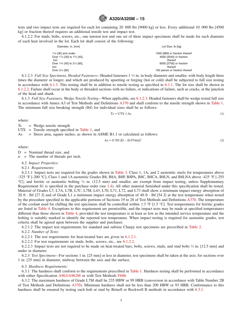 REDLINE ASTM A320/A320M-15 - Standard Specification for  Alloy-Steel and Stainless Steel Bolting for Low-Temperature  Service