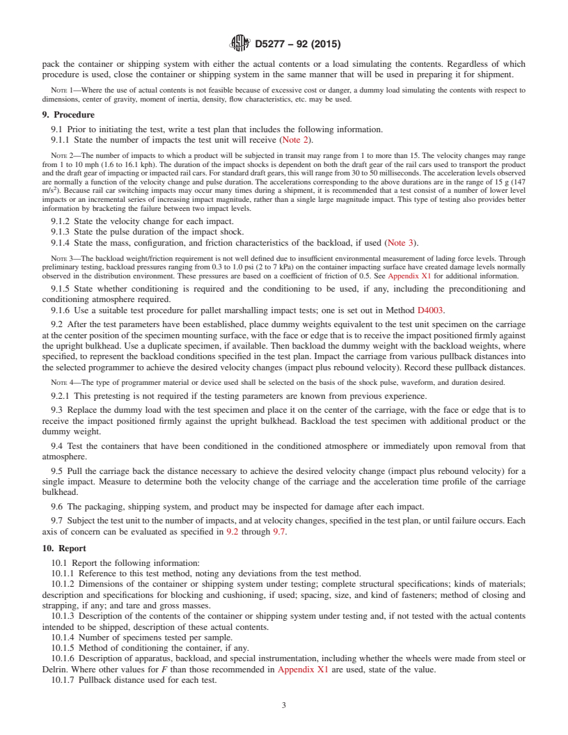 REDLINE ASTM D5277-92(2015) - Standard Test Method for  Performing Programmed Horizontal Impacts Using an Inclined   Impact Tester