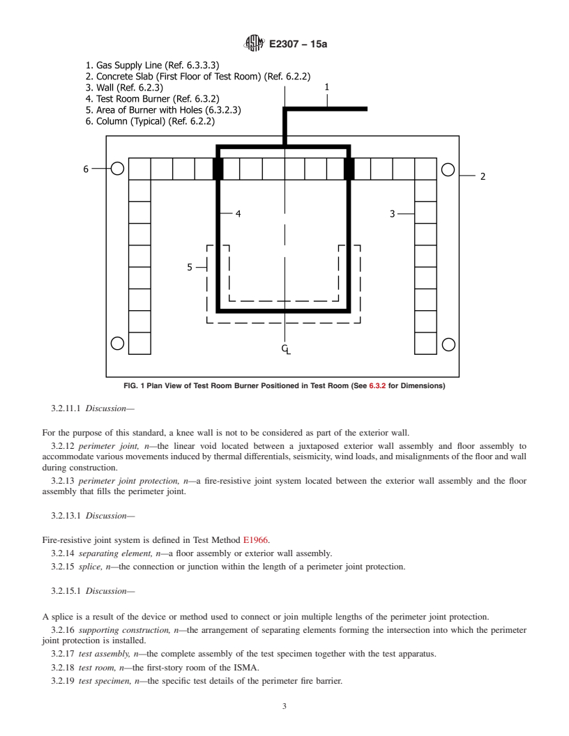 REDLINE ASTM E2307-15a - Standard Test Method for  Determining Fire Resistance of Perimeter Fire Barriers Using  Intermediate-Scale, Multi-story Test Apparatus
