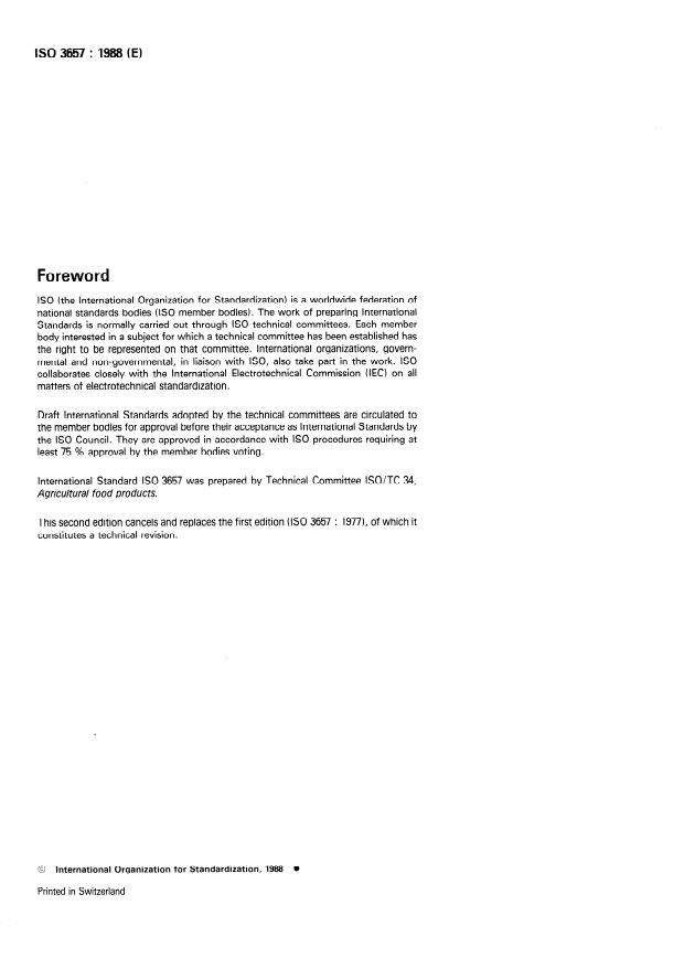 ISO 3657:1988 ISO 3657:1988 - Animal and vegetable fats and oils -- Determination of saponification value - Page 2 preview