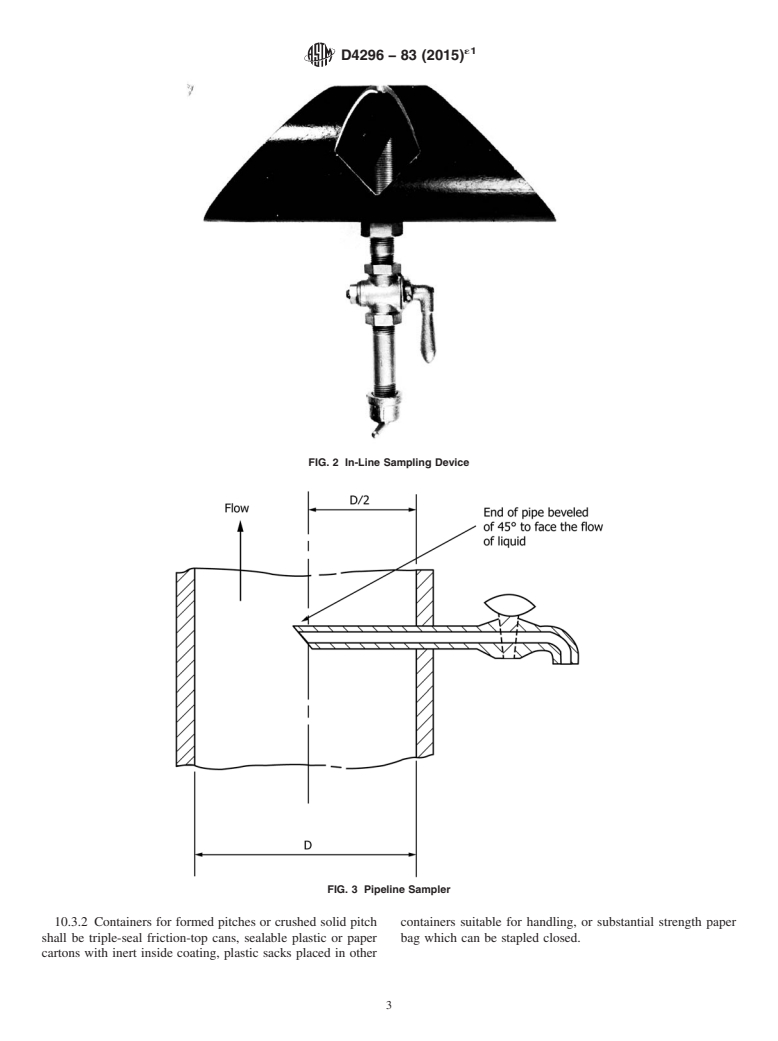 ASTM D4296-83(2015)e1 - Standard Practice for  Sampling Pitch