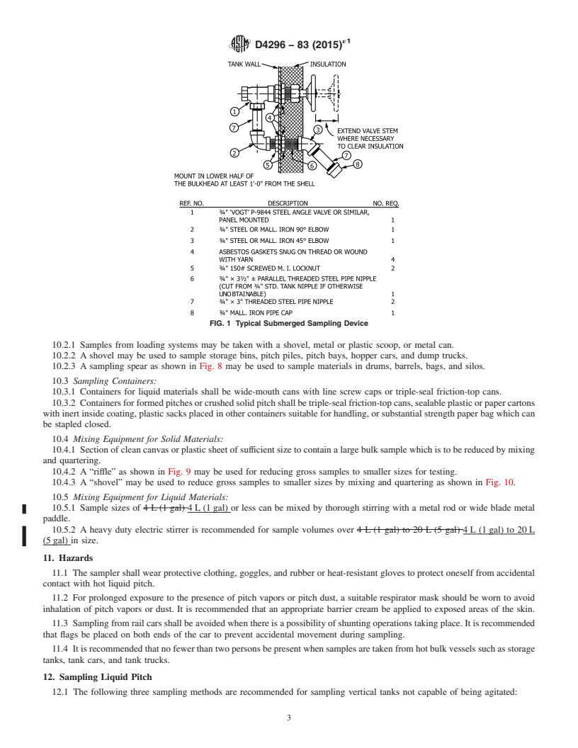 REDLINE ASTM D4296-83(2015)e1 - Standard Practice for  Sampling Pitch