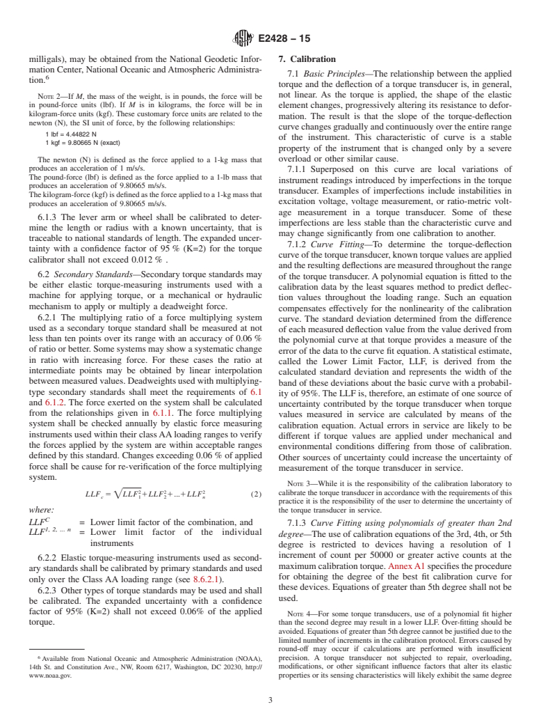 ASTM E2428-15 - Standard Practice for  Calibration of Torque-Measuring Instruments for Verifying the  Torque Indication of Torque Testing Machines