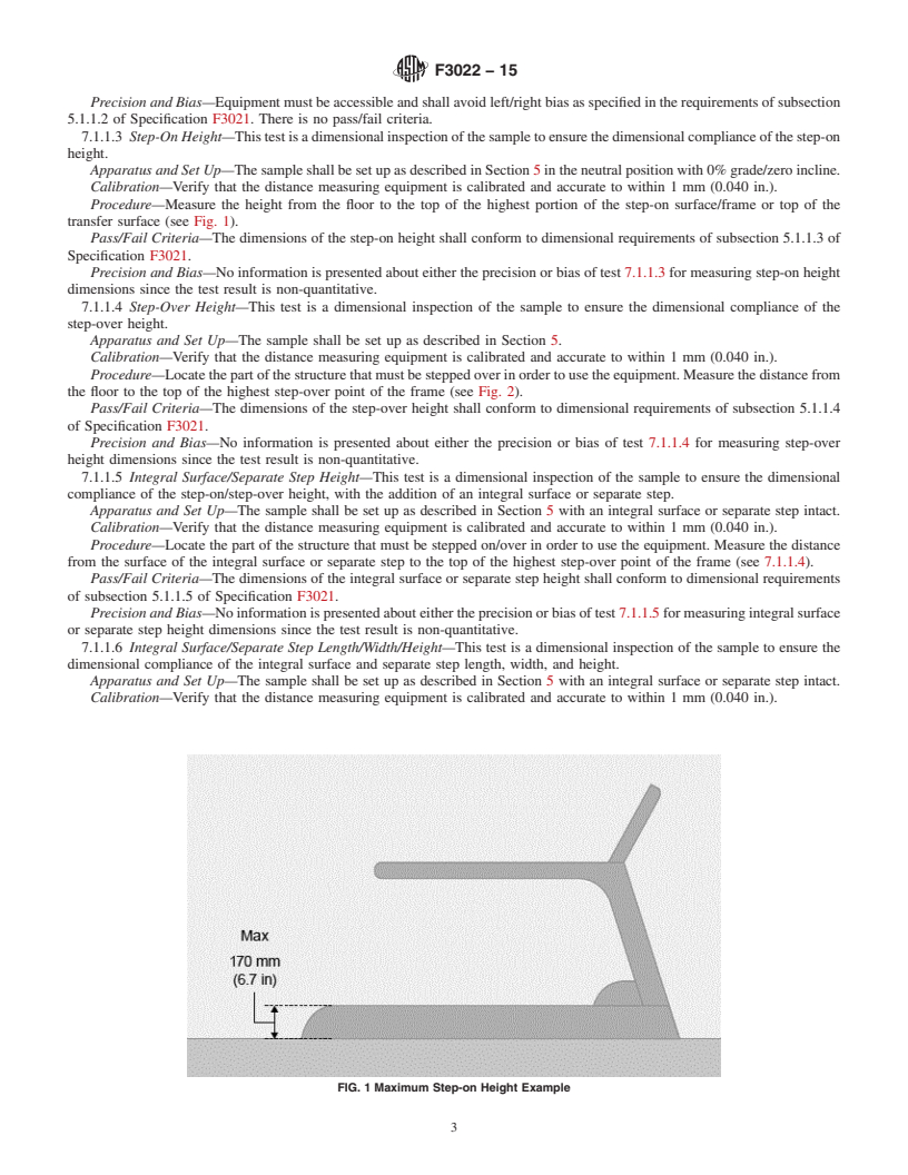 REDLINE ASTM F3022-15 - Standard Test Method for Evaluating the Universal Design of Fitness Equipment for Inclusive  Use by Persons with Functional Limitations and Impairments