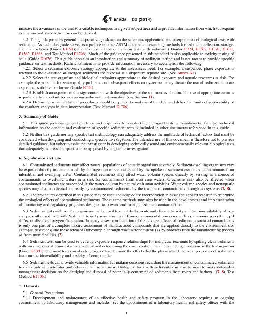 REDLINE ASTM E1525-02(2014) - Standard Guide for  Designing Biological Tests with Sediments