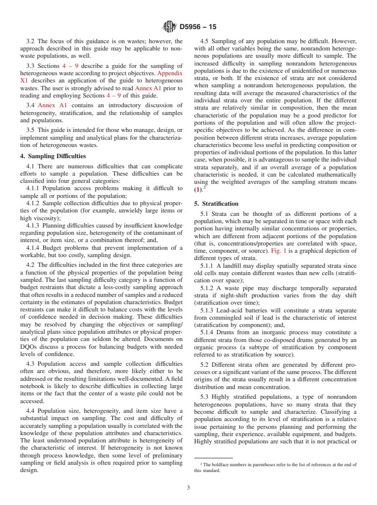 ASTM D5956-15 - Standard Guide for  Sampling Strategies for Heterogeneous Wastes