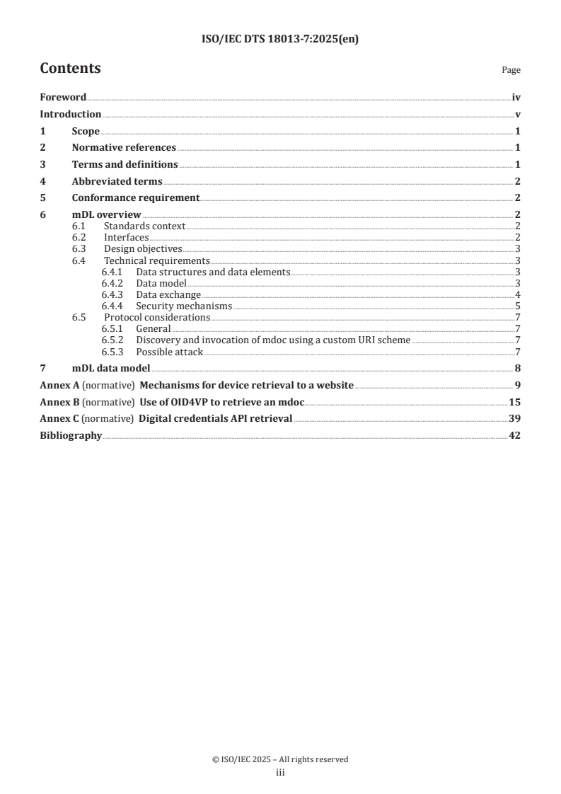 ISO/IEC DTS 18013-7 - Personal identification — ISO-compliant driving licence — Part 7: Mobile driving licence (mDL) add-on functions
Released:7. 02. 2025