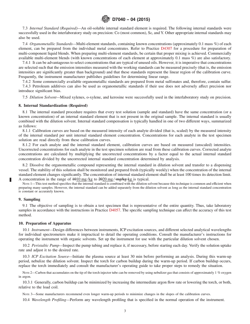 REDLINE ASTM D7040-04(2015) - Standard Test Method for  Determination of Low Levels of Phosphorus in ILSAC GF 4 and  Similar Grade Engine Oils by Inductively Coupled Plasma Atomic Emission  Spectrometry