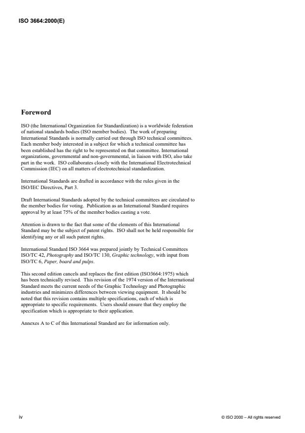 ISO 3664:2000 ISO 3664:2000 - Viewing conditions -- Graphic technology and photography - Page 4 preview