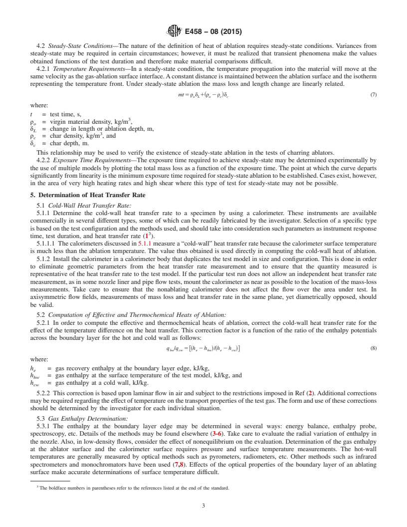 REDLINE ASTM E458-08(2015) - Standard Test Method for  Heat of Ablation