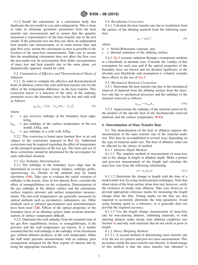 ASTM E458-08(2015) - Standard Test Method for  Heat of Ablation