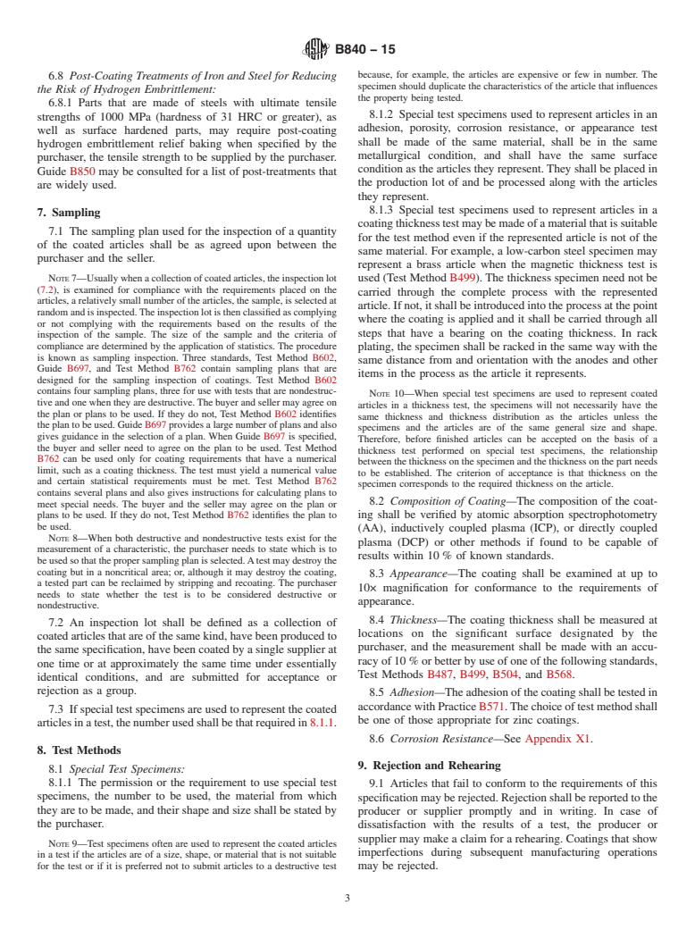 ASTM B840-15 - Standard Specification for  Electrodeposited Coatings of Zinc Cobalt Alloy Deposits