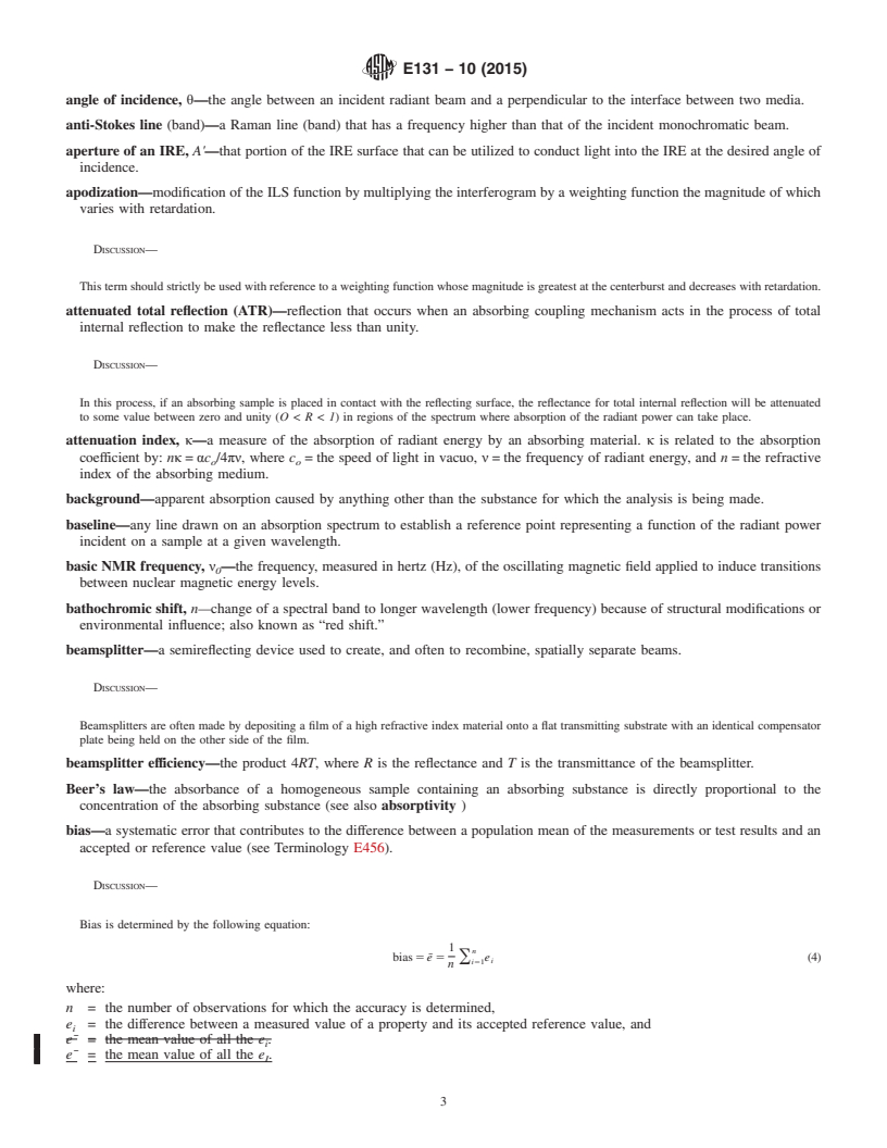 REDLINE ASTM E131-10(2015) - Standard Terminology Relating to Molecular Spectroscopy