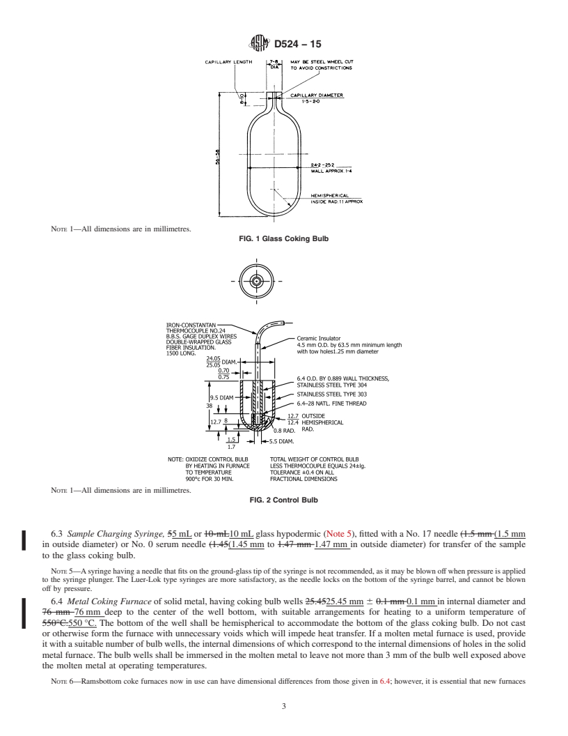 REDLINE ASTM D524-15 - Standard Test Method for  Ramsbottom Carbon Residue of Petroleum Products