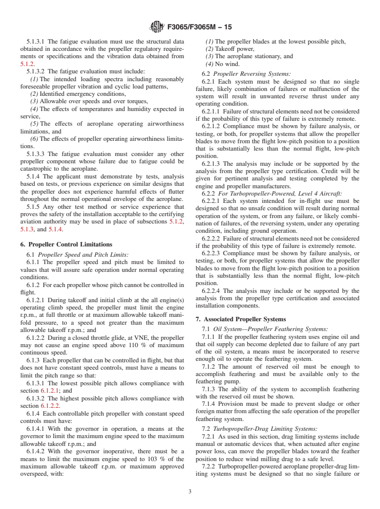 ASTM F3065/F3065M-15 - Standard Specification for Installation and Integration of Propeller Systems