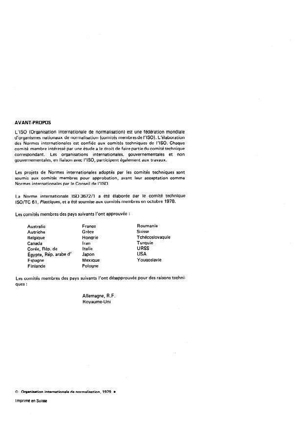 ISO 3672-1:1979 ISO 3672-1:1979 - Plastiques -- Résines de polyesters non saturés - Page 2 preview