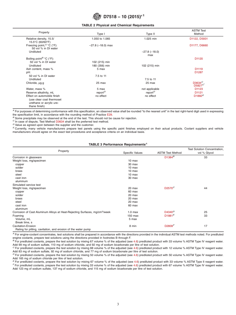 ASTM D7518-10(2015)e1 - Standard Specification for 1,3 Propanediol (PDO) Base Engine Coolant for Automobile and  Light-Duty Service