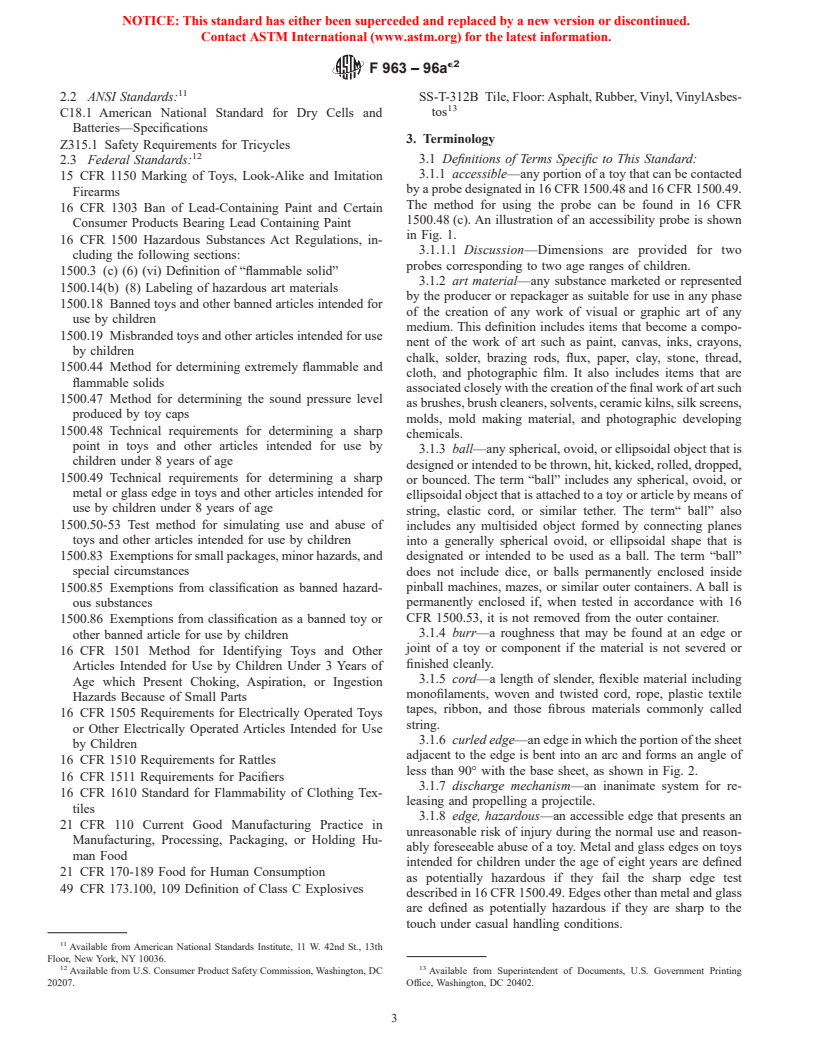 ASTM F963-96ae2 - Standard Consumer Safety Specification for Toy Safety