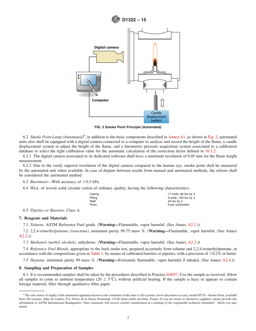 REDLINE ASTM D1322-15 - Standard Test Method for Smoke Point of Kerosine and Aviation Turbine Fuel