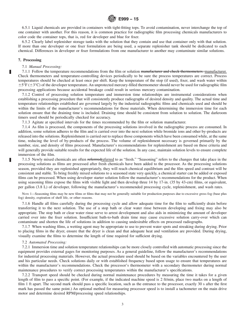 REDLINE ASTM E999-15 - Standard Guide for  Controlling the Quality of Industrial Radiographic Film Processing