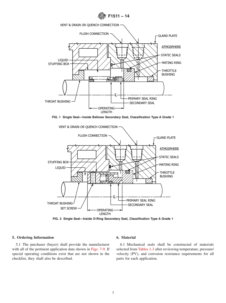 ASTM F1511-14 - Standard Specification for  Mechanical Seals for Shipboard Pump Applications