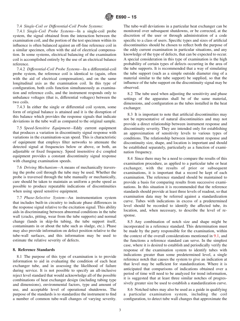 ASTM E690-15 - Standard Practice for  In Situ Electromagnetic (Eddy Current) Examination of Nonmagnetic  Heat Exchanger Tubes