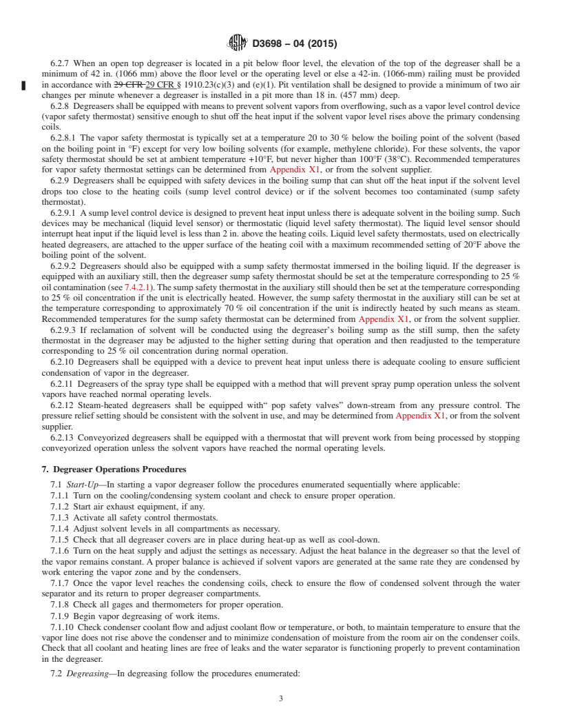 REDLINE ASTM D3698-04(2015) - Standard Practice for Solvent Vapor Degreasing Operations
