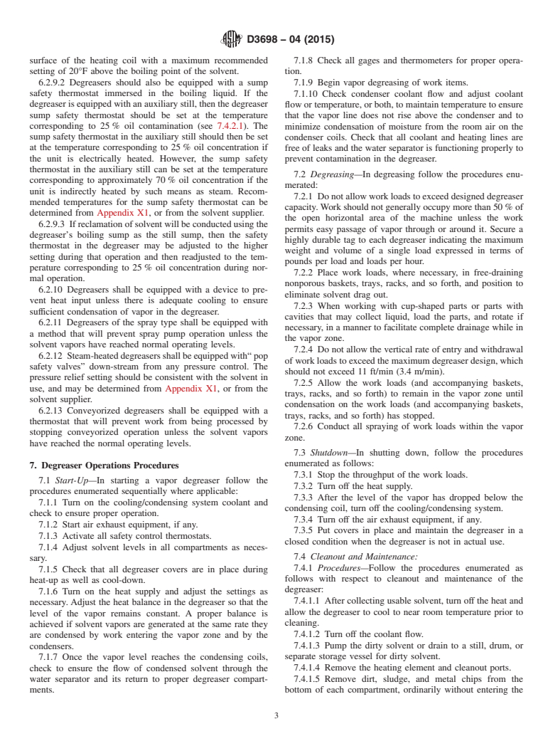 ASTM D3698-04(2015) - Standard Practice for Solvent Vapor Degreasing Operations
