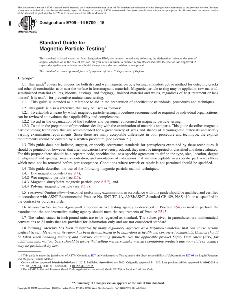 REDLINE ASTM E709-15 - Standard Guide for  Magnetic Particle Testing